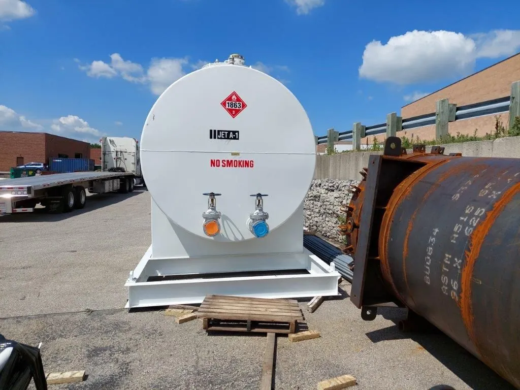 Skid-mounted fuel tank with valves