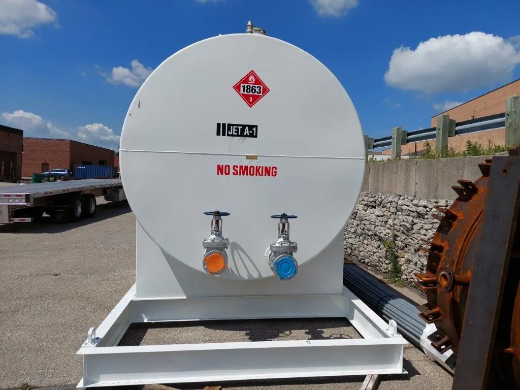 Skid-mounted aboveground fuel tank with valves